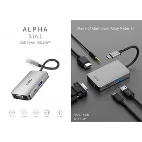 WIWU Alpha 5 in 1 USB-C Hub A513HVP