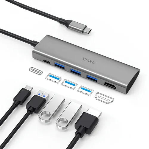 WiWU Alpha A531H 5-in-1 Type-C Hub Adapter