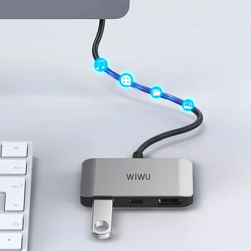 WiWU Alpha C2H 3-in-1 Type-C Hub Adapter