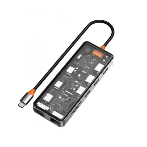 Wiwu CB012 Transparent 12 In 1 Cyber USB-C Hub