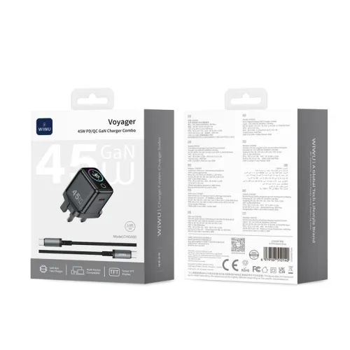 WiWU CHG500 Voyager 45W PD/QC GaN Charger Combo