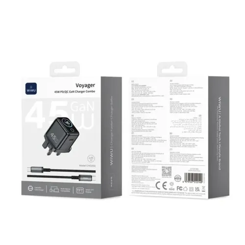 WiWU CHG500 Voyager 45W PD/QC GaN Charger Combo