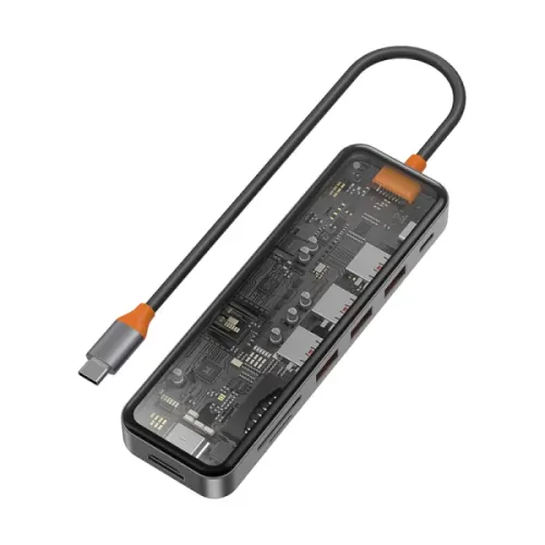 WIWU Cyber Hub 7 in 1 USB-C Transparent Hub CB007