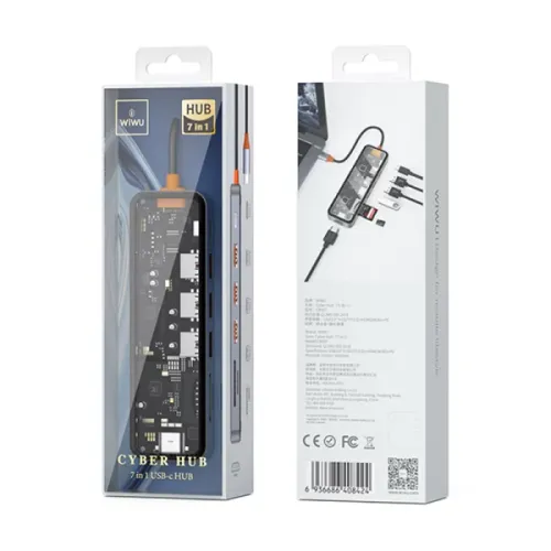 WIWU Cyber Hub 7 in 1 USB-C Transparent Hub CB007