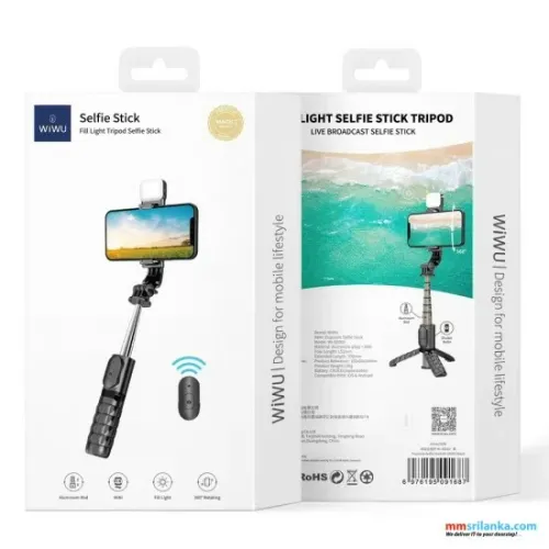 WiWU Fill Light Tripod Selfie Stick