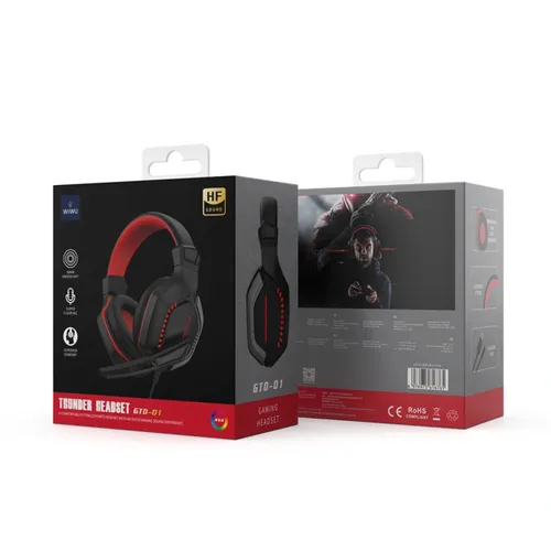 Wiwu GTD-01 3.5+USB Thunder Gaming Headset Black+Red