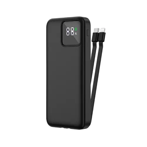 WiWU JC-18B LED Display 22.5W 10000mAh Power Bank With Built-In Cable
