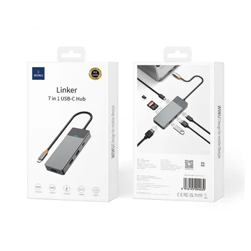 WiWU Linker A721HD 7 In 1 USB-C Hub Adapter