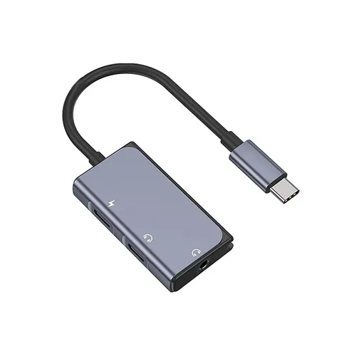 WiWU LT02 Pro Type-C to Type-C + 3.5mm Audio Adapter