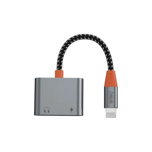 Wiwu LT09 Lightning To Dual Lightning Audio Adapter – Gray