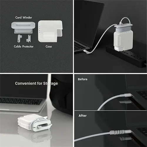 WiWU MacBook Power Adapter Case with Cord Winder &amp; Cable Protector