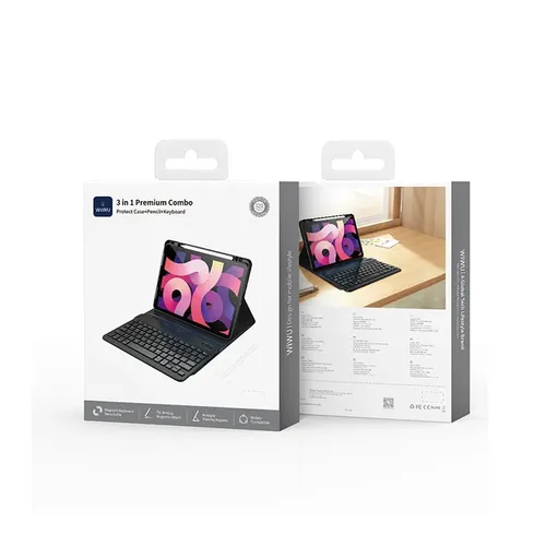 WiWU MK-006 3 in 1 Premium Combo Protect Case with Pencil and Keyboard for iPad Air 13 inch 2024