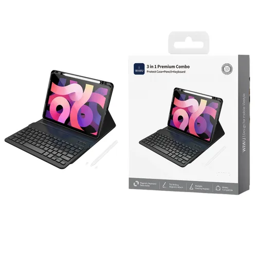 WiWU MK-006 3 In 1 Premium Combo Protect Case+Pencil+Keyboard for iPad Pro 11 2024 - Black