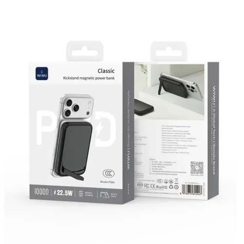 WiWU P064 22.5W 10000mAh Classic Stand Wireless Power Bank