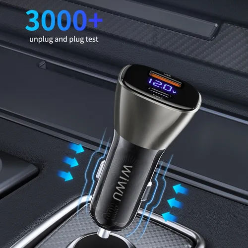 WiWU PC500 72W USB + Type-C Dual Ports Car Charger
