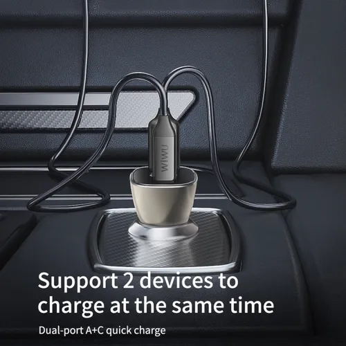 WiWU PC500 72W USB + Type-C Dual Ports Car Charger