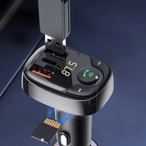 WiWU PC600 Bluetooth 5.0 Wireless Transmitter Car Charger