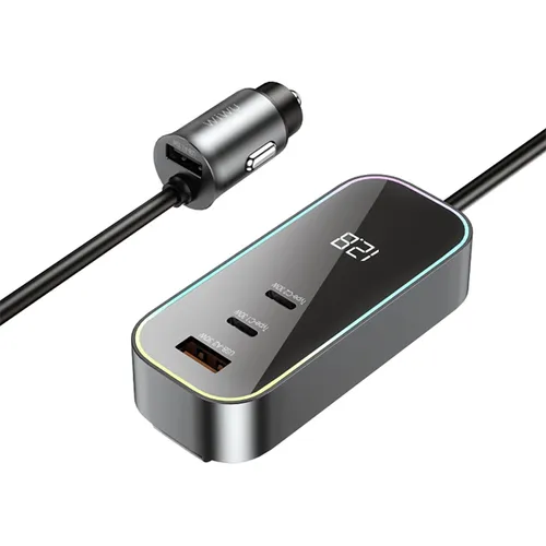 WiWU QC014 Extend 120W Dual USB +Type-C Ports Wired Car Charger