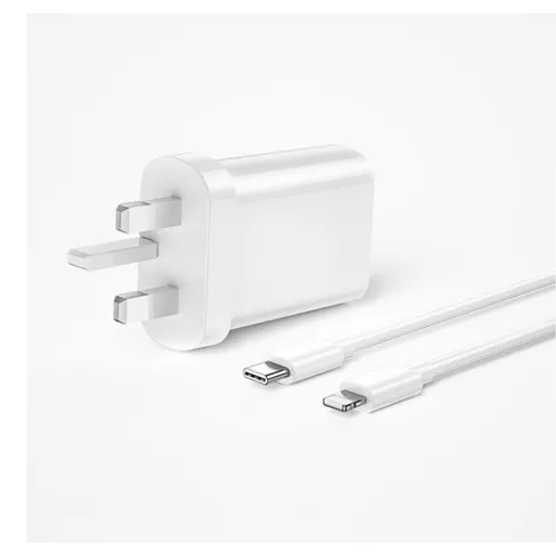 Wiwu Quick PD+QC Fast Charger With Type-C To Lightning Cable - White WI-U002