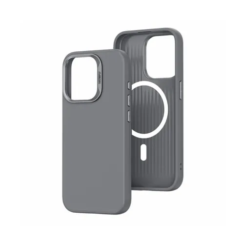 Wiwu SP-019 Vegan Leather Shock-Proof Magnetic Phone Case 15 Pro Max Phantom Gray