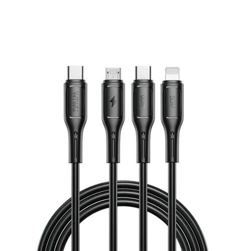 WiWU Starlink Wi-C046E 3in1 USB-C to USB-C Micro USB Lightning 60W 1.2m Cable