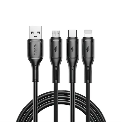 WiWU Starlink Wi-C046E 3in1 USB to USB-C, Micro USB, Lightning 3.1A 1.2m Cable