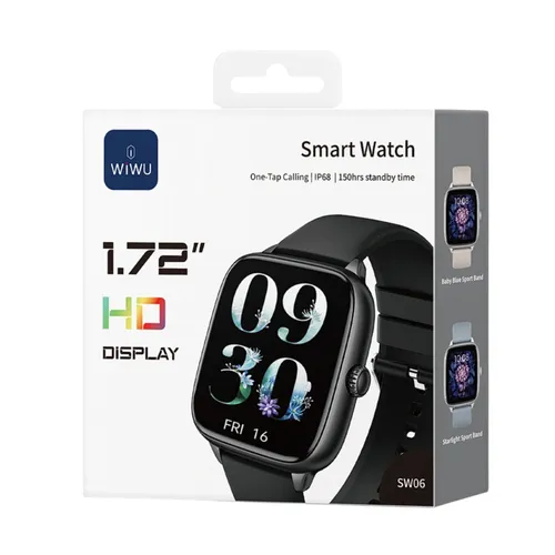 WiWU SW06 Smartwatch – Black / Silver