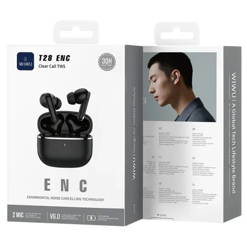 WiWU T28 ENC TWS Buds – Black / White