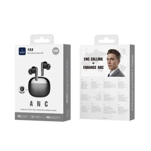WiWU T33 TWS Earphones with ANC Pro Function Black