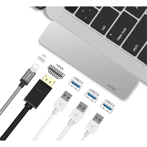 WiWU T6 Pro 5-In-1 USB Type-C Hub Adapter