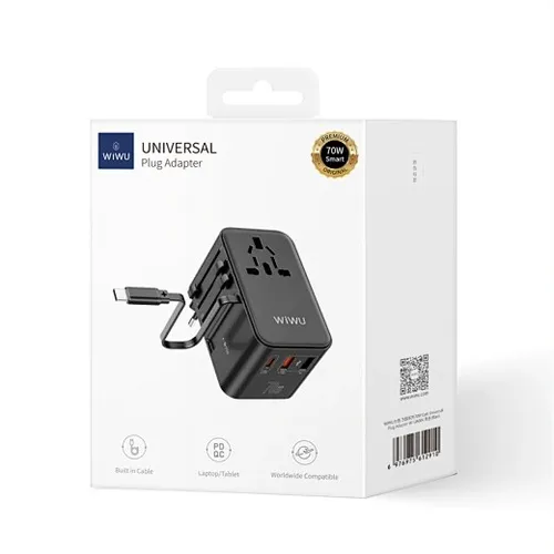 WiWU Travel Universal Adapter UA004 70W GaN Charger