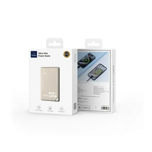 WiWU Ultra Slim Portable Power bank 5000mAh fast charger