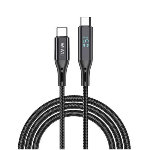 Wiwu WI-C020 Thor 100W Display Fast Charging Cable 120CM Space Gray (Type C-C And Lightning)