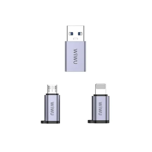 WiWU Wi-C031 Concise Series 3in1 Type-C to USB-A/ Micro/ Lightning OTG Adapter Package
