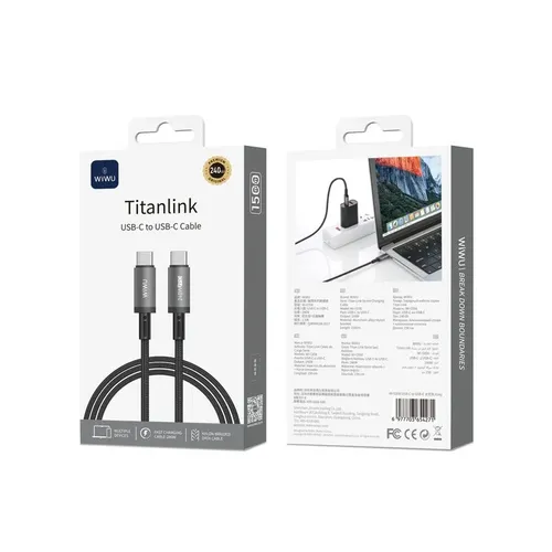 WiWU Wi-C058 1.5m 240W USB C to USB C Titanlink Fast Charging Cable