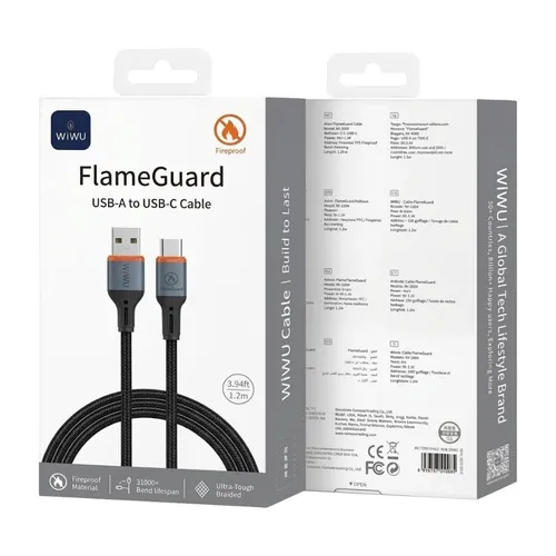 WiWU Wi-C096 FlameGuard USB-A to C Braided Cable