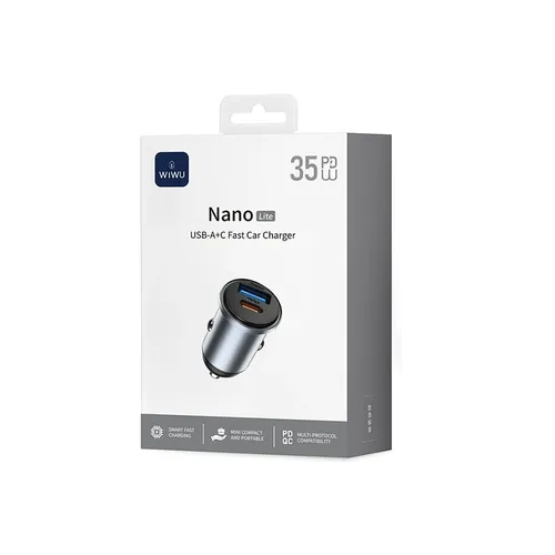 WiWU WI-CC030 Nano Lite 30W 1*USB-A + 1*USB-C Fast Car Charger