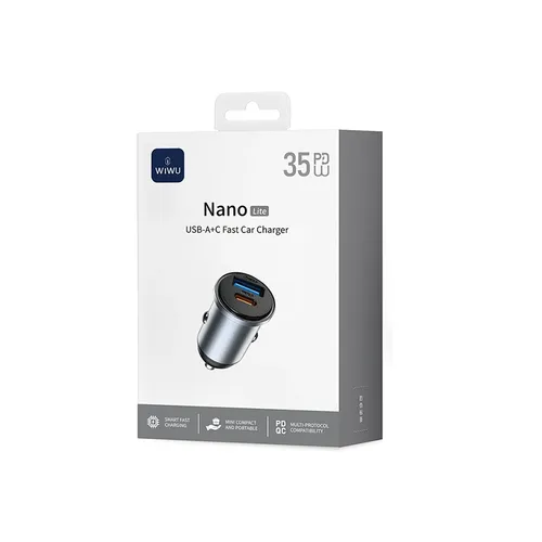 WiWU WI-CC030 Nano Lite 30W 1*USB-A + 1*USB-C Fast Car Charger
