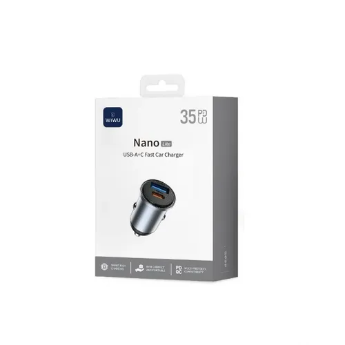 WiWU WI-CC030 Nano Lite 35W USB-A + USB-C Fast Car Charger