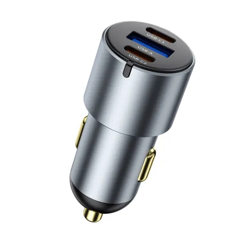 WiWU Wi-CC032 Nano Pro 60W PD Fast Car Charger – USB & Dual Type-C
