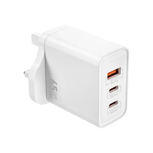 Wiwu Wi-G005 65w Gan Fast Charger White 3pin