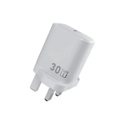 WiWU Wi-G008 Essen 30W PD GaN UK Fast Charger With USB-C to USB-C Cable