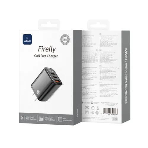 Wiwu Wi-G011 Firefly 45w PD Gan Fast Charger Black UK
