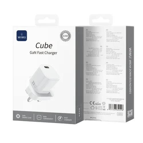Wiwu WI-G015 Cube 33w Gan Fast Charger White UK