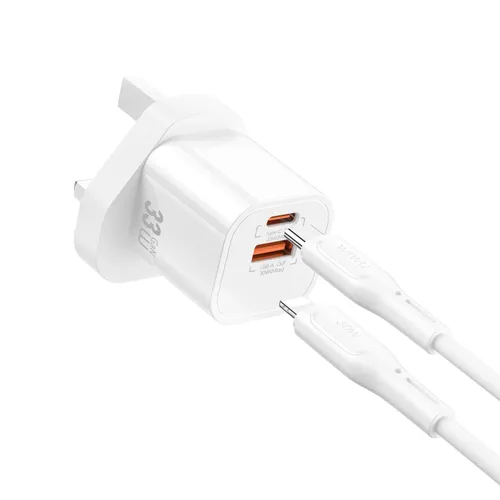 WiWU Wi-G018 33W Cube GaN Fast Charger Combo Type-C to lightning Cable