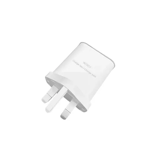 WIWU WI-G023 Essen Fast Charger + Type-C Cable Combo (UK Plug, White)