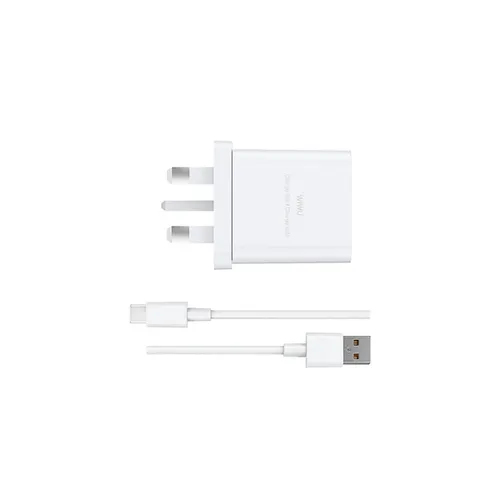 WIWU WI-G023 Essen Fast Charger + Type-C Cable Combo (UK Plug, White)