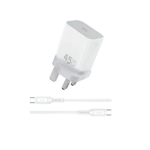 WiWU WI-G024 Essen GaN 45W Fast Charger With 60W USB-C to USB-C Cable