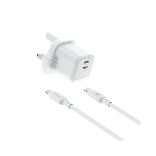 WiWU Wi-G025 45W Dual USB-C PD GaN Fast Charger