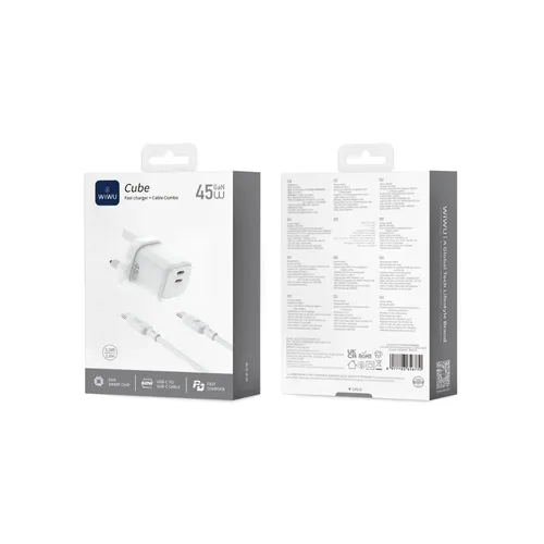 WiWU Wi-G025 45W Dual USB-C PD GaN Fast Charger